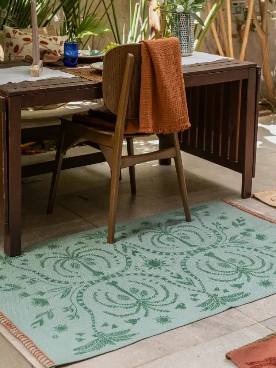 Aswan River Bend — 5×8 ft Kilim Rug, Handwoven in Egypt